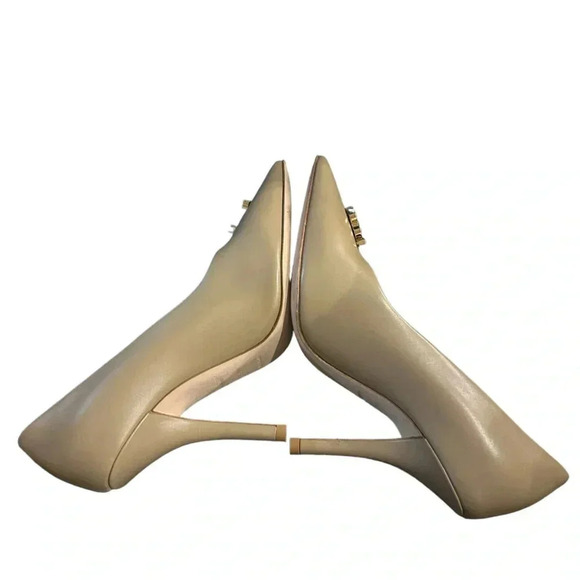 Burberry Leather Ezra TB Monogram Pointed Toe Pumps size 35 - Picture 5 of 10